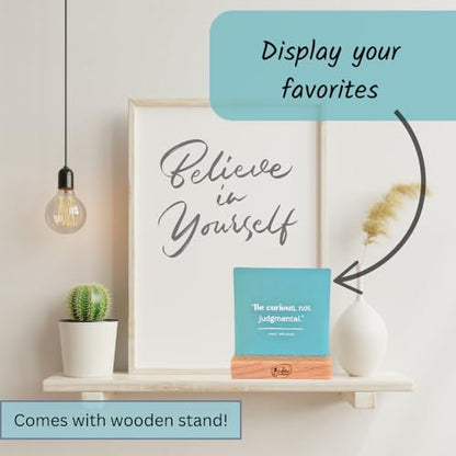 Conversation Cards for Teens – Motivational & Affirmation Quote Deck with Journal Prompts, Double-Sided with Display Stand | Therapy & Classroom Supplies for Teachers, Counselors & Parents