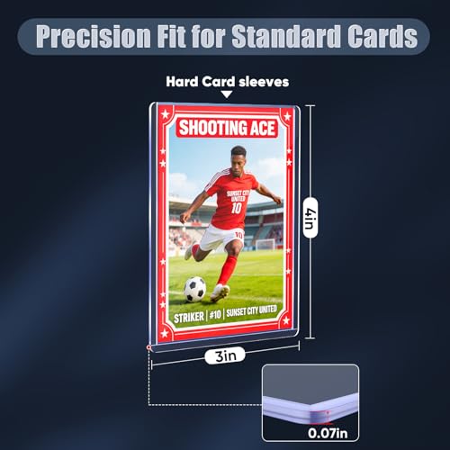 100 Pack Card Sleeves Top Loaders for Cards, 3" x 4" Baseball Card Protectors, Hard Plastic Toploaders for Standard Size Trading Sports Football Cards - size: 100 Hard Sleeves