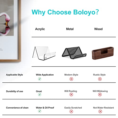 Boloyo Acrylic Business Card Holder for Desk , 6PC Business Card Display Stand Desktop Name Card Organizer Capacity 60 Cards - style: 6PC