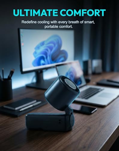 Portable Handheld Fan, 100-Speed Turbo Rechargeable Mini Fan | 3-in-1 Wearable Foldable Fan with Ice Compress Cooling. Ideal for Travel, Outdoor, Office. Compact & Long Battery Life. - color: Black