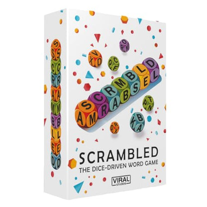 Viral Studios Scrambled The Dice-Driven Word Game Fast-Paced Party Game | Spell, Shout, and Win in This Ultimate Brain-Sprint Challenge for 1–5 Players for Families, Gamenight and Hangouts