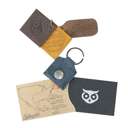 Rustic Leather Switch Cartridge Game Keychain/SD Card/Guitar Pick Holder Handmade by Hide & Drink (Slate Blue) - color: Slate Blue