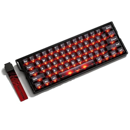 MADLIONS 60% Gaming Keyboard Wired, Magnetic Switch Keyboards Rapid Trigger 8KHz Aluminum RGB Backlit, Mechanical Keyboard Hot Swappable for PC Laptop Gamer - color: translucent black