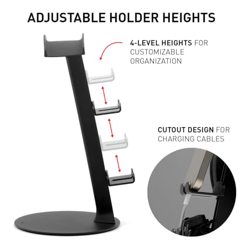 NSMO Hanger Headphone Stand, Controller Holder, Phone Dock, Height Adjustable Hooks, Desk Organizer for Headset/Controller/Switch/Phone