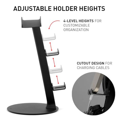 NSMO Hanger Headphone Stand, Controller Holder, Phone Dock, Height Adjustable Hooks, Desk Organizer for Headset/Controller/Switch/Phone
