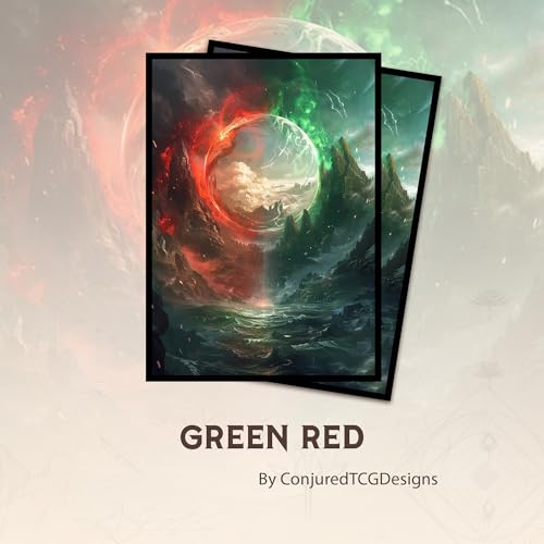 Green Red - MTG Card Sleeves, 104ct, Standard Size, Smooth | Perfect for Double Sleeving, Smudge Resistant Matte Back, Standard 66x92mm - Compatible with Magic The Gathering & TCG Cards - color: Green Red