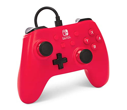 PowerA Raspberry Red USB Game Controller for Nintendo Switch - color: Raspberry Red