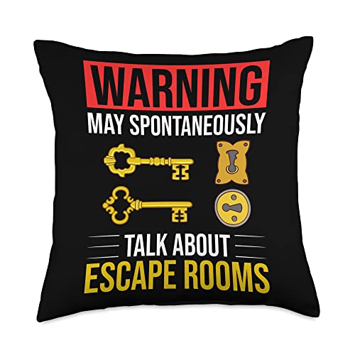 Escape Room Game Exit Puzzle Boxes Board Horror Throw Pillow - size: 18x18