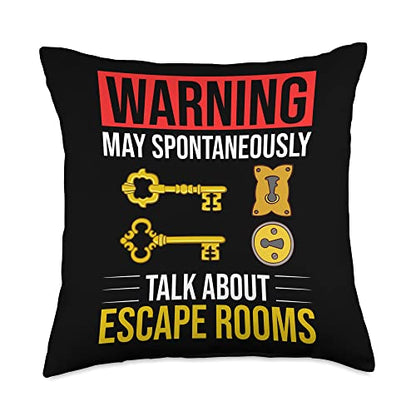 Escape Room Game Exit Puzzle Boxes Board Horror Throw Pillow - size: 18x18