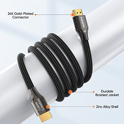 CableCreation 3FT 8K HDMI Cable - Ultra High Speed 48Gbps, eARC Compatible with PS5, Xbox, Laptop, Roku TV - color: Black, size: 3.3Ft