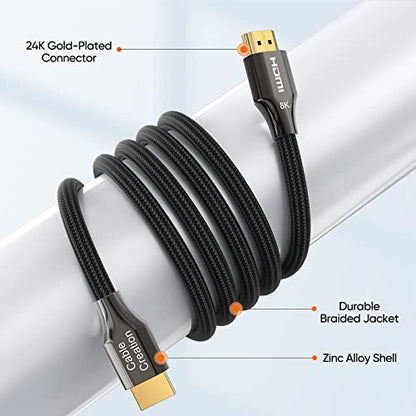 CableCreation 3FT 8K HDMI Cable - Ultra High Speed 48Gbps, eARC Compatible with PS5, Xbox, Laptop, Roku TV - color: Black, size: 3.3Ft