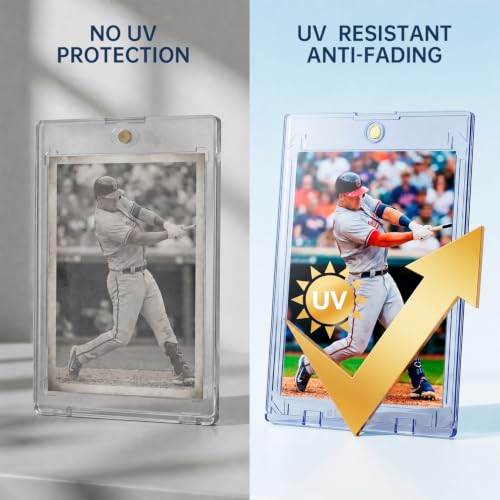 30ct Magnetic Card Holder, 35pt Slim One Touch Card Holder, Hard Plastic Protectors, UV Protection Magnetic Cards Case Fits for Baseball, Football, Game, Sports Collectible Cards, Ultra Slim - size: 30 SLIM