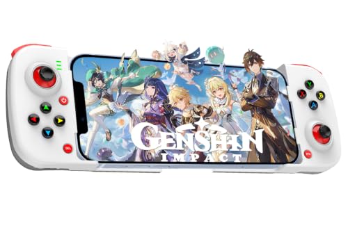 Megadream Mobile Game Controller Gamepad for iPhone iOS Android PC: Works with iPhone 16/15/14/13/12/11, iPad, Samsung Galaxy, TCL, Tablet, Call of Duty, Asphalt 8/9 - Directly Play (White) - color: White