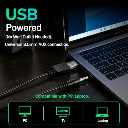 RGB Computer Speakers for PC Gaming, 6W Stereo Desktop Speakers with 16.7M Color Lighting, USB Powered 2.5" Driver Computer Speakers for Monitor, Laptop