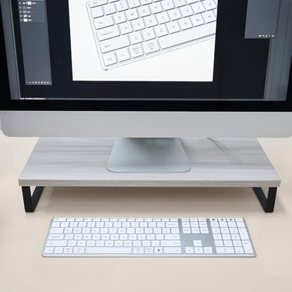 AUSDOM Full Size Bluetooth Keyboard, 2.4G Wireless Quiet Slim Keyboard, Multi Device Low Profile Silent Flat Keyboards with Numeric Keypad, Rechargeable Battery for Windows Mac iOS Computer, White - color: Snow White