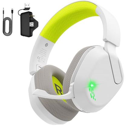 Gvyugke Wireless Gaming Headset for Xbox Series X/S, Xbox One, PS5, PC, Bluetooth 6.0 Gaming Headphones with Flip-to-Mute Noise-Canceling Mic, 70-Hour Playtime, Foldable, 3D Surround Sound - Lime - color: Lime