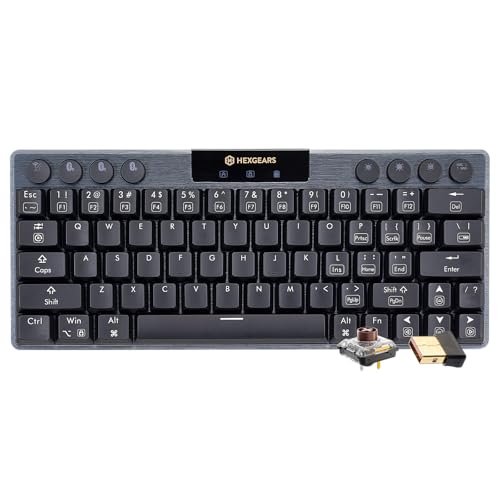Hexgears A1 Low Profile Wireless Mechanical Keyboard - 60% Compact TKL, Bluetooth 5.0/2.4GHz/Wired USB C Hot Swappable Tactile Switch, RGB Backlit Mini Portable Gaming Keyboard Aluminum for PC/MAC - size: A1 - Mini, style: Tactile