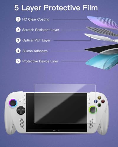 2 pack Screen Protector for ROG Xbox Ally X Handheld Game Console, 9H Hardness Tempered Glass for ROG Xbox Ally X,Anti-Scratch, Bubble Free, HD Clarity