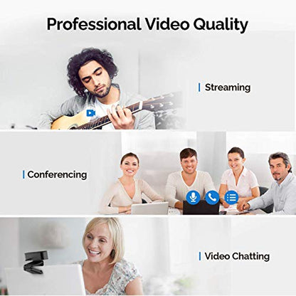 HD Webcam 1080P with Microphone & Cover Slide, 928A Pro USB Computer Web Camera Video Cam for Streaming Gaming Conferencing Mac Windows PC Laptop Desktop