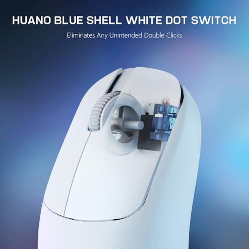 FELICON AJAZZ AJ099 Wireless Gaming Mouse, 59g Ultra-Lightweight, 6 DPI Settings, 2.4G & Wired, 500mAh Rechargeable Battery, Compatible with PC/Windows/Mac/PS4/Xbox (White) - color: White