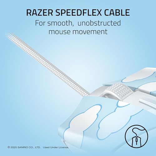 Razer Cobra Wired Gaming Mouse, 58g Lightweight, Cinnamoroll Edition | Gen-3 Optical Switches, Chroma RGB Lighting Underglow, 8500 DPI Optical Sensor, 100% PTFE Mouse Feet, Speedflex Cable - color: Cinnamoroll Edition
