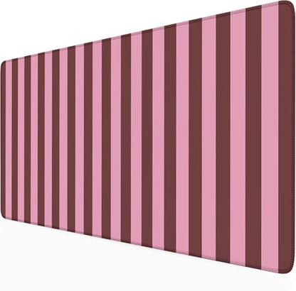 Pink and Burgundy Striped Desk Mat Cute Pastel XXL Large Gaming Mouse Pad Desk Pad Kawaii Cozy Aesthetic Keyboard Laptop Computer Mat - color: A7- Pink Burgundy