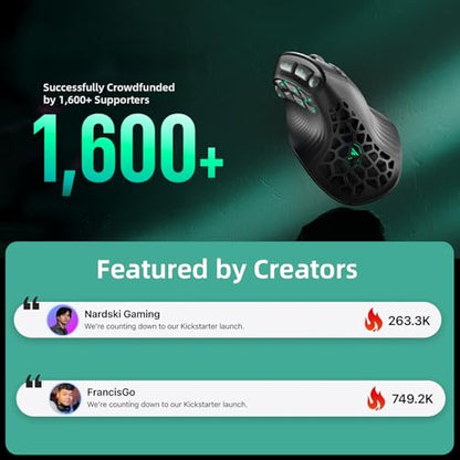 SOLAKAKA E9 PRO Vertical MMO Gaming Mouse with 8K Dongle- 36000 DPI PAW3395 Sensor,8,000Hz Polling Rate,Tri-Mode Ergonomic Wireless Mouse with 10 Side Buttons,RGB Mouse for PC/Mac - Black - color: Black-Gray
