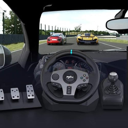 PXN Racing Wheel - Steering Wheel V9 Driving Wheel 270°/ 900° Degree Vibration Gaming Steering Wheel with Shifter and Pedal for PS4, PC, PS3, Xbox Series X|S, Xbox One(V9)