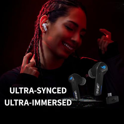 ROG Cetra True Wireless SpeedNova Gaming Earbuds with 2.4GHz and Bluetooth, 24-bit 96kHz Audio, Adaptive ANC, Bone-Conduction AI Mics, 46-Hour Battery, RGB Lighting for PC and Console Gaming (White) - color: White