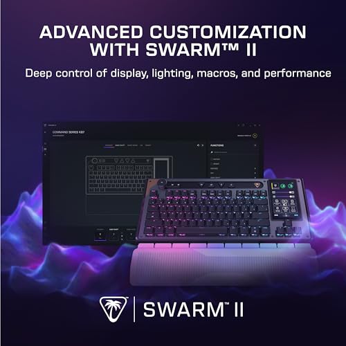 Turtle Beach Command Series KB7 TKL Wired Hall-Effect PC Gaming Keyboard | Touchscreen Command Display, Low-Profile Hall-Effect Switches, Double Shot PBT Keycaps, True 8K Polling, Per Key RGB, Black - style: KB7 Keyboard