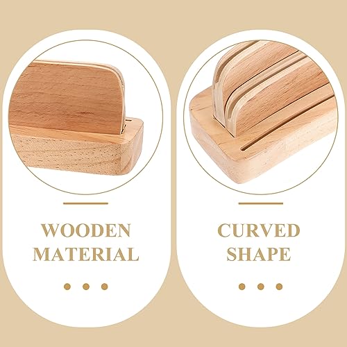Gadpiparty Wooden Playing Card Holder Tray Curved Double Row Wooden Card Stand for Seniors and Adults 13.97 Inch Base Pallet Rack for Games