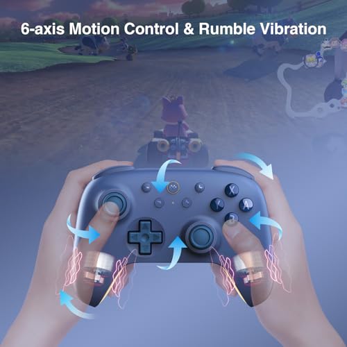 8Bitdo Ultimate 2C Bluetooth Controller for Switch/Switch 2 (Dark Blue) | Hall Effect Joystick Update, Remappable L4/R4 Bumpers, 6-axis Motion Control, Rumble Vibration and Turbo Function - color: Dark Blue