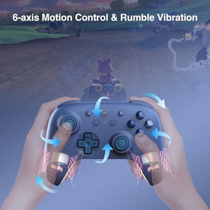 8Bitdo Ultimate 2C Bluetooth Controller for Switch/Switch 2 (Dark Blue) | Hall Effect Joystick Update, Remappable L4/R4 Bumpers, 6-axis Motion Control, Rumble Vibration and Turbo Function - color: Dark Blue