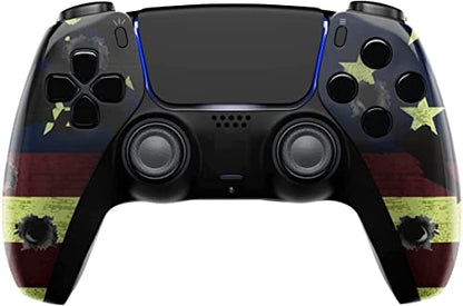 MODDEDZONE Wireless Controller for PS5 with Exclusive and Unique Designs Compatible with PlayStation 5 and PC - The Ideal Christmas Gift for Gaming Enthusiasts - Expertly Crafted in USA(American Flag)