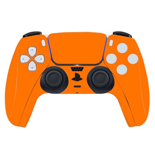 Solid Color Skin Wrap Compatible with PS5 Slim Disc Edition (Orange) | Console Cover Protective Sticker, Game Controller Vinyl Wrap - color: Orange