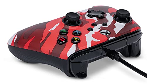PowerA Enhanced Wired Controller for Xbox Series X|S - Red Camo, gamepad, wired video game controller, gaming controller, works with Xbox One - color: Red Camo