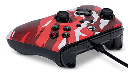 PowerA Enhanced Wired Controller for Xbox Series X|S - Red Camo, gamepad, wired video game controller, gaming controller, works with Xbox One - color: Red Camo