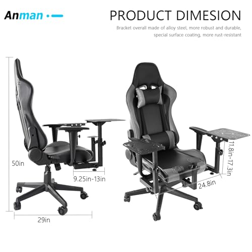 Anman Removable Flight Simulator Cockpit with Racing Seat Compatible with Logitech G25 G27 G920 G923,for Thrustmaster T300RS TX A10C Metal Warthog Gear,for Fanatec,Detachable Simulation Stand