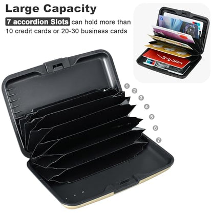 Mini RFID Aluminum Wallet Credit Cards Holder Business Card Case Metal ID Case for Men Women（Beach - color: Beach