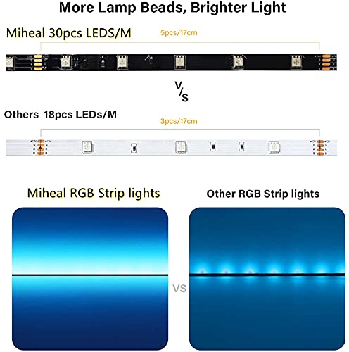 MIHEAL 5050 WiFi Smart LED Strip Light, 65.6Ft, Black PCB, Non-Waterproof | App control, works with Android & iOS, IFTTT support, Black PCB 5050 LEDs, for home TV bedroom kitchen gaming room decor - size: 65.6ft