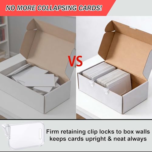 PP Trading Card Dividers Clip - Bryxium 20 Pcs Plastic Divider Cards for Storage Boxes, Game Card Box Sorting Dividers with Retaining Clips for MTG TCG Baseball and Sports Cards Organizer