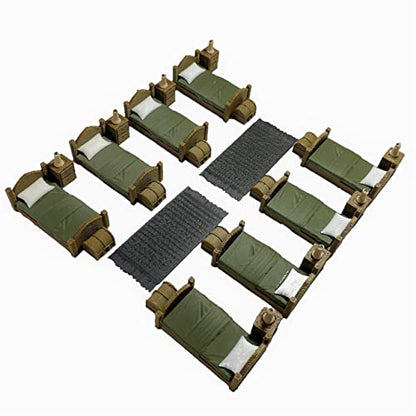 Soldier Barracks Miniature Terrain Set for Tabletop Role Playing Games 28mm Scale