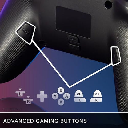 PowerA™ Enhanced Wireless Controller for Nintendo Switch with Lumectra™ – Galactic Vortex, RGB lighting reveals a hidden galaxy design, rechargeable battery, motion controls, officially licensed - style: Ghost RGB Lighting