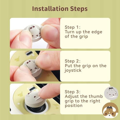 GeekShare Thumb Grip Caps Compatible with Switch/OLED/Switch Lite, 4PCS Cute Silicone Joystick Cover - Team Timothy Design - color: Team Timothy Design