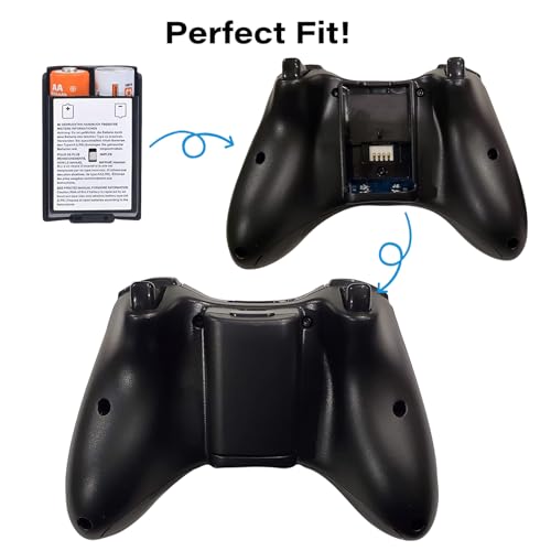 LiXiongBao 10 Pcs Battery Cover Case for Xbox 360 Wireless Controller,Replacement Battery Pack Shell Compatible with Xbox 360(Black) - color: 10pcs-Black
