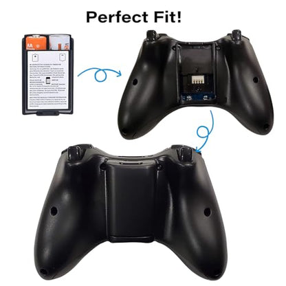 LiXiongBao 10 Pcs Battery Cover Case for Xbox 360 Wireless Controller,Replacement Battery Pack Shell Compatible with Xbox 360(Black) - color: 10pcs-Black