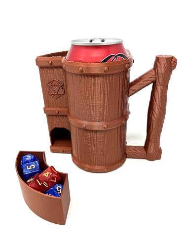 MunnyGrubbers - Mug Dice Tower - No Paint Odorless Insulated Cup Can - Random 7PCS D20 Set Included - Dice Jail and Holder - Dungeons and Dragons DND Gift - (Copper) - color: Copper