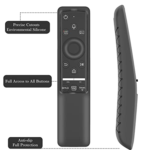 Case Compatible with Samsung Smart TV Remote Controller BN59 Series, Light Weight Silicone Cover Protector Shockproof Anti-Slip Remote Skin Sleeve - Black - color: Black
