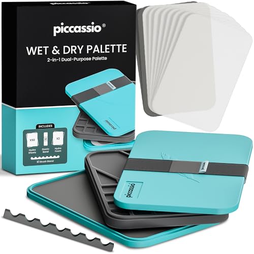 Stay Wet Palette for Acrylic Painting, Easy to Clean, Sturdy and Durable, Ideal for Painting Miniatures, Warhammer Painters, Students, Beginners, and Hobbyists - color: Blue