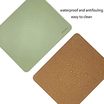 MelVan PU Leather Mouse Pad with Stitched Edge, Wood Mousepad, Waterproof Gaming Mouse Pad Mat for Computers, Laptop, Office & Home, 10.2" x 8.3", 1 Pack (Matcha Green) - color: Matcha Green